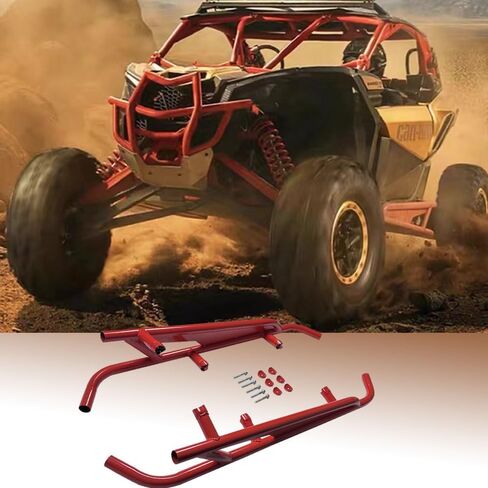 Wrlwyrev Up الخاص بك Can Am Maverick X3: Red Rock Sliders مع Kickers الأشجار - نمط OEM ، نماذج 2 -أبواب 2017-2022 - استبدال OEM #715003438 و #715002963 " in Kuwait