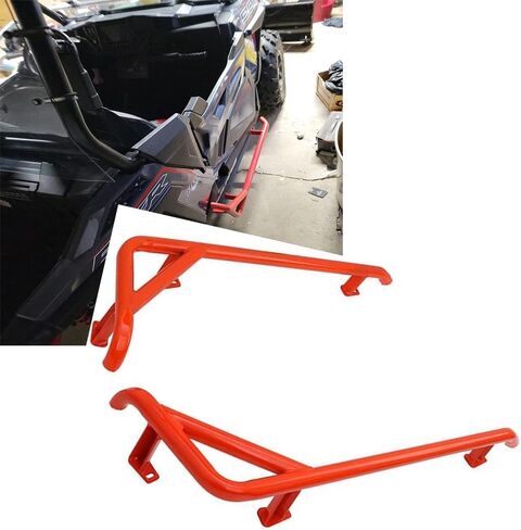 WRLWYRZR Nerf Bars Rock Sliders -Orange Side Step Tree Kickers | Fits 2014-2023 Polaris RZR 900 Trail, 900S, 1000S, 1000XP, Turbo (Orange) in Kuwait