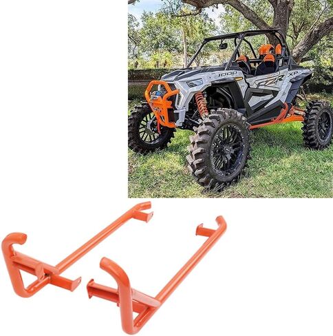 WRLWYRZR Nerf Bars Rock Sliders -Orange Side Step Tree Kickers | Fits 2014-2023 Polaris RZR 900 Trail, 900S, 1000S, 1000XP, Turbo (Orange) in Kuwait
