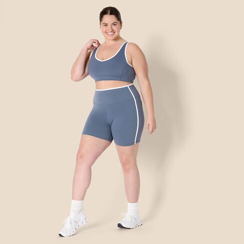 Amazon Essentials Formflex Buttery Buttery Soft High High 6 "شورتات راكب الدراجة النارية مع تقليم التباين in Saudi Arabia