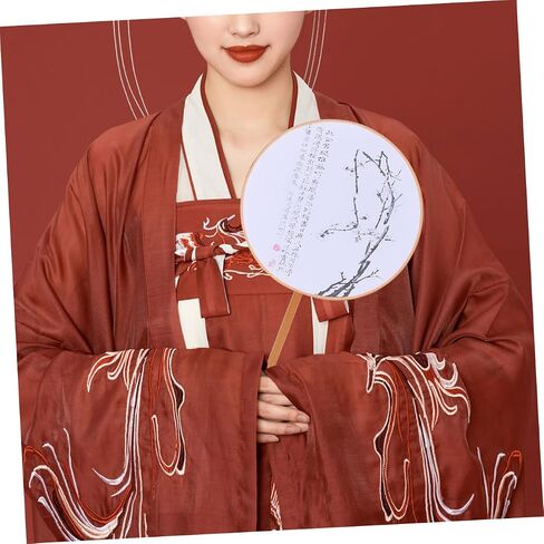 Veemoon 4Pcs DIY Hand Fan Frame Round Structure for Elegant Crafting Handle Design for Bridal Showers Hanfu Parties Versatile Decorative Use in Saudi Arabia