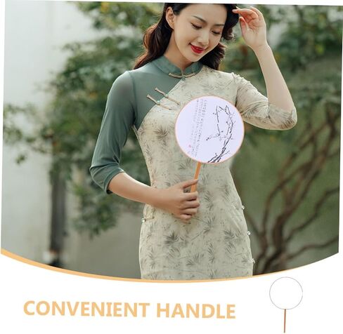 Veemoon 4Pcs DIY Hand Fan Frame Round Structure for Elegant Crafting Handle Design for Bridal Showers Hanfu Parties Versatile Decorative Use in Saudi Arabia