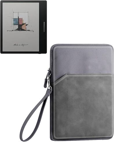 حافظة كمبيوتر لوحي لـ Onyx Boox Leaf2/Onyx Boox Leaf3/Onyx Boox Page/Onyx Boox Galileo/Onyx Go Color 7 بوصة، حقيبة حمل واقية 360 مقاومة للماء، رمادي فضي. in Kuwait