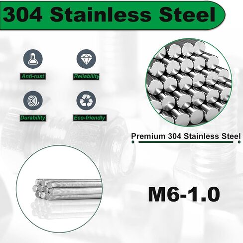 M8x250mm Fully Threaded Rod M8-1.25 2 Pcs Thread Rod 304 Stainless 10" Length Steel Right Hand Threads Metric Threaded Rod All Threaded Rod Studs Battery Post Extended in Saudi Arabia