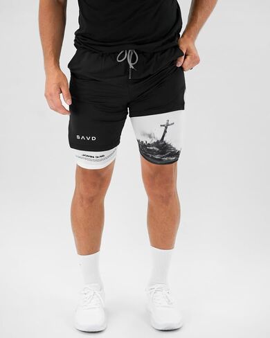 Christian Performance Shorts - Men's Gym & Sport Shorts with Pockets & Compression Liner, Bible Verse Activewear in Saudi Arabia