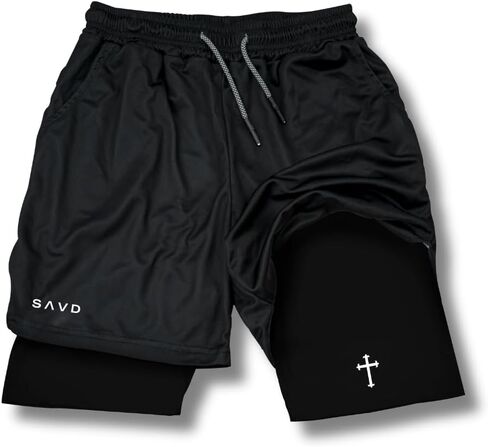 Christian Performance Shorts - Men's Gym & Sport Shorts with Pockets & Compression Liner, Bible Verse Activewear in Saudi Arabia