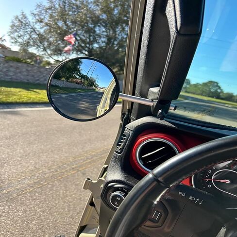 الباب قبالة مرآة الجانبية مرايا المرايا المحترفة على الطريق الخلفي لجيب رانجلر JL/JLU 2018-2025 و Jeep Gladiator 2020-2025 | 2025 تحديث جديد | السوق الحصري ، 9.24 بوصة in Kuwait