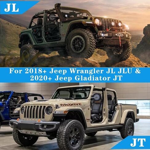 الباب قبالة مرآة الجانبية مرايا المرايا المحترفة على الطريق الخلفي لجيب رانجلر JL/JLU 2018-2025 و Jeep Gladiator 2020-2025 | 2025 تحديث جديد | السوق الحصري ، 9.24 بوصة in Kuwait