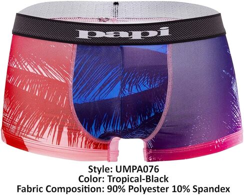 papi UMPA076 2PK Microflex Brazilian Trunks Color Tropical-Black Size XL in Saudi Arabia