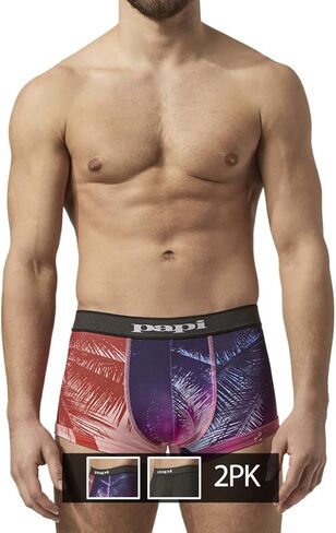papi UMPA076 2PK Microflex Brazilian Trunks Color Tropical-Black Size XL in Saudi Arabia
