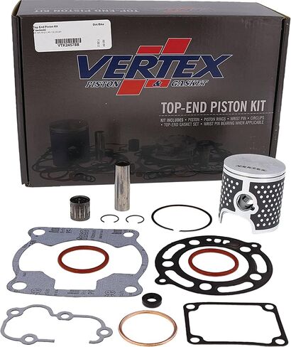 Vertex VTK24578B TOP END AND KIT متوافقة مع/استبدال كاواساكي KX 100 2014-2021 ، KX 112 2022-2024 نسبة ضغط STD ، قطرها 52.500 ملم ، قطرها 52.450 مم مكبس قطرها. in Kuwait