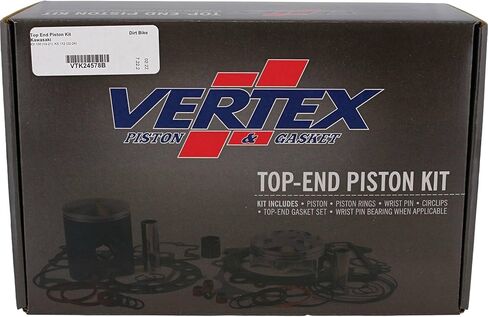 Vertex VTK24578B TOP END AND KIT متوافقة مع/استبدال كاواساكي KX 100 2014-2021 ، KX 112 2022-2024 نسبة ضغط STD ، قطرها 52.500 ملم ، قطرها 52.450 مم مكبس قطرها. in Kuwait