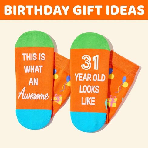 Zmart 31st Birthday Gifts for Women Men, Best Gifts for 31 Year Old Woman Man, 31 Year Old Gifts, Socks for Her Him Female Male in Saudi Arabia
