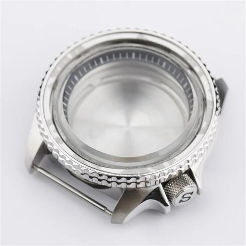 42 مم من الفضة السوداء لـ SKX007 للرجال الميكانيكي الفولاذ المقاوم للصدأ ، الزجاج المعدني لحركة NH35 NH36 لأجزاء بناء وزارة الدفاع (SKX007-02SILVER) in Kuwait
