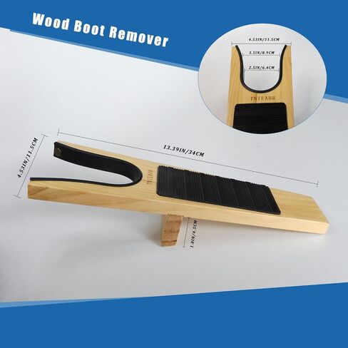 Boot Jack- Wide Opening Design for Effortless Boot Remover, No Bend Needed with Shoe Horn, Wooden Shoe Remover with Non-Slip Base, Perfect for Seniors & Adults in Saudi Arabia