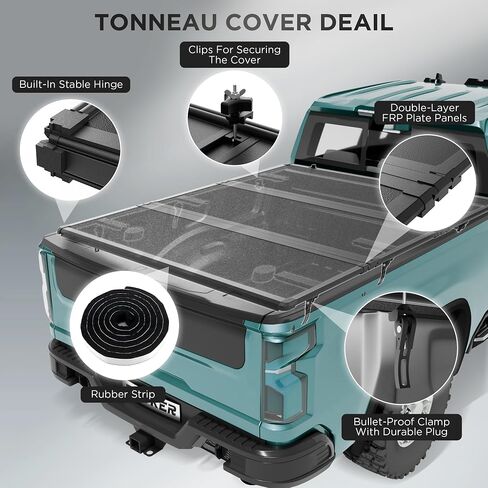 قسوة Tri TRAIN BED BED TONNEAU غطاء متوافق مع Chevy Silverado GMC Sierra 1500 New Body Style 2019-2025 ، يناسب 5.8 قدم السرير in Kuwait