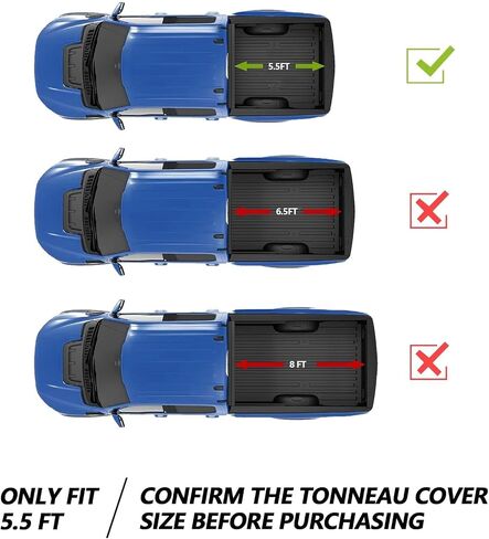 توموكا ناعمة Tri-Fold Bed Bed Tonneau Cover متوافقة مع 2004-2025 Ford F-150 و 2006-2014 Lincoln Mark LT Styleside/Fleetside 5.5 ft (67.1) in Kuwait