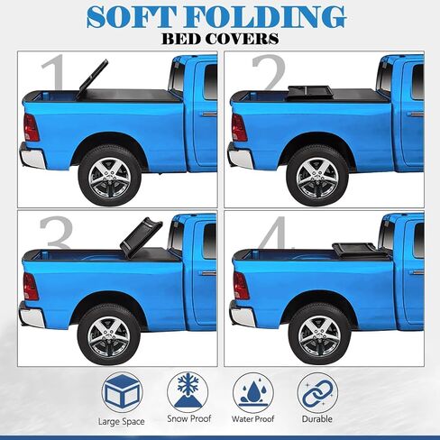 توموكا ناعمة Tri-Fold Bed Bed Tonneau Cover متوافقة مع 2004-2025 Ford F-150 و 2006-2014 Lincoln Mark LT Styleside/Fleetside 5.5 ft (67.1) in Kuwait