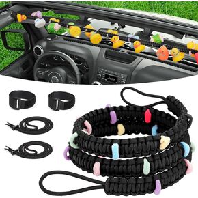 Duck Holder for Jeep, Elastic Rubber Duck Rope Holder for Jeep Wrangler YJ TJ JK JL & Gladiator JT, Paracord Ducks Display Fixed Mount, Hold 36 Ducks, Gift for Jeep Lover (Black) in Kuwait