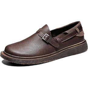 Men's Loafers Vintage Buckle Business Casual Shoes Formal Wedding Party Office Work Suit Party Leather Shoes, Black, Brown, Yellow in Saudi Arabia