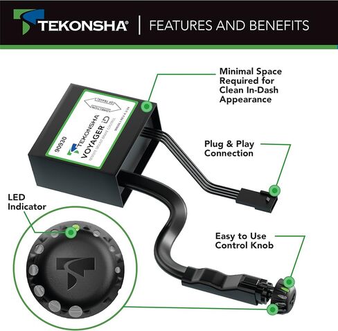 TEKONSHA 90930 Voyager iD Trailer Brake Controller, Proportional, 1 to 3 Axles in Saudi Arabia