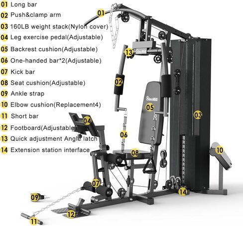 SINCMILL Home Gym Gym Multifunsional Full Body Workout Equipment for Home Exercise Litness in Kuwait