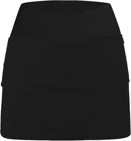 Plus Size Athletic Skorts for Women Pockets Yoga Shorts Tummy Control High Waist Tennis Skirts with Built in Shorts in Saudi Arabia