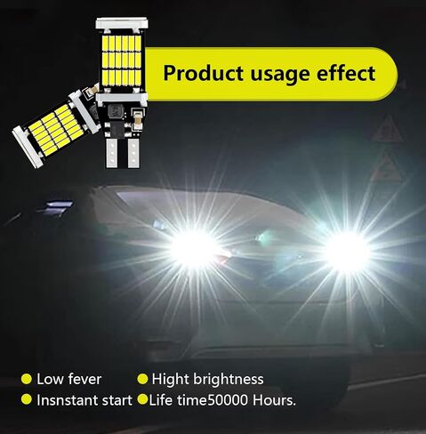 4 PCS 921 LED Bulb Reverse Light, Super Bright 45 4014 Chipsets, 6000K White Plug & Play Error-Free Reverse Lighting Replacement, Universal for Cars & Trucks (White) in Saudi Arabia