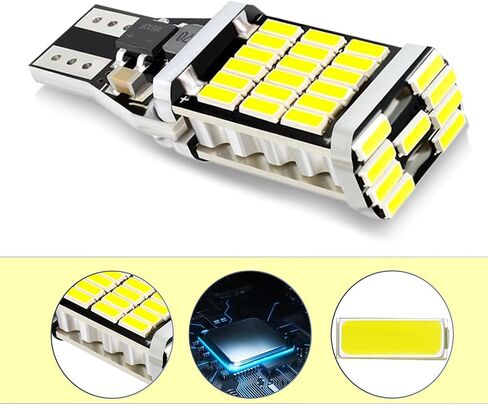4 PCS 921 LED Bulb Reverse Light, Super Bright 45 4014 Chipsets, 6000K White Plug & Play Error-Free Reverse Lighting Replacement, Universal for Cars & Trucks (White) in Saudi Arabia