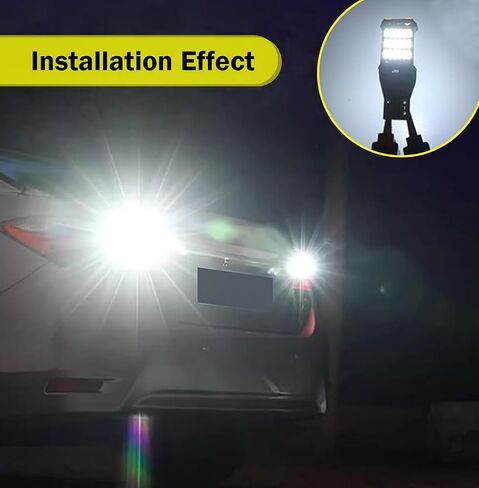 4 PCS 921 LED Bulb Reverse Light, Super Bright 45 4014 Chipsets, 6000K White Plug & Play Error-Free Reverse Lighting Replacement, Universal for Cars & Trucks (White) in Saudi Arabia