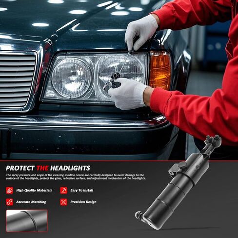 Headlight Washer Wiper Nozzle Right Fit 2008-2014 For Benz E200 E250 E300 E320 E350 E400 E500 W212 Replacement # 2128600147,2128600047 (right+Left) in Saudi Arabia