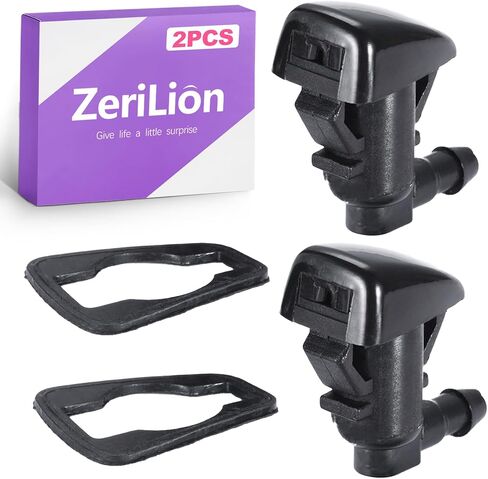 2PCS Front Windshield Washer Auzzle Kit - Universal Automotive Presection Windshield Wiper Prayer Foresles - استبدال فوهة الغسالة لشاحنة السيارة SUV Van - Black in Saudi Arabia