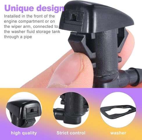 2PCS Front Windshield Washer Auzzle Kit - Universal Automotive Presection Windshield Wiper Prayer Foresles - استبدال فوهة الغسالة لشاحنة السيارة SUV Van - Black in Saudi Arabia