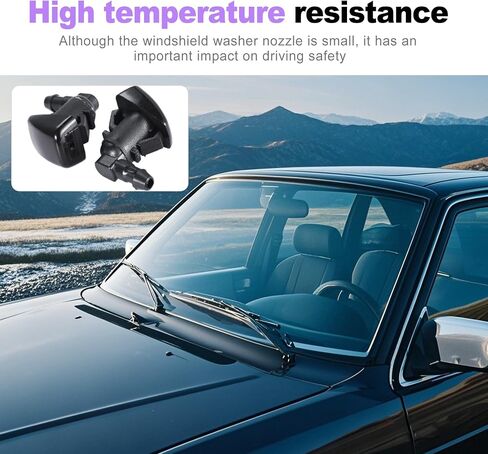 2PCS Front Windshield Washer Auzzle Kit - Universal Automotive Presection Windshield Wiper Prayer Foresles - استبدال فوهة الغسالة لشاحنة السيارة SUV Van - Black in Saudi Arabia