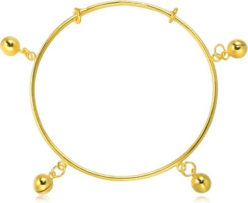 Sang Sang Sang 999.9 24K Gold Price-By-Moight 7.48g Gold Tiny Size Size Bangle مع أجراس 09220K in Saudi Arabia