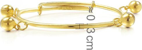 Sang Sang Sang 999.9 24K Gold Price-By-Moight 7.48g Gold Tiny Size Size Bangle مع أجراس 09220K in Saudi Arabia