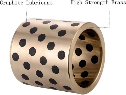Industrial Graphite-Copper Bushings | 2pcs JDB-type Oil-free Self-lubricating Graphite Copper Bushings, Inner Diameter 15mm, Outer Diameter 20mm, Bearing Straight Cylindrical Sliding Guide Bushings Sl in Saudi Arabia