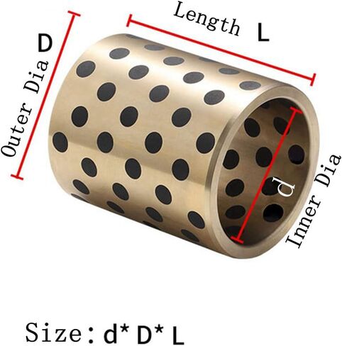 Industrial Graphite-Copper Bushings | 2pcs JDB-type Oil-free Self-lubricating Graphite Copper Bushings, Inner Diameter 16mm, Outer Diameter 28mm, Bearing Straight Cylindrical Sliding Guide Bushings Sl in Saudi Arabia
