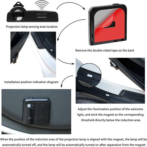 Lixaocen 2 Pcs Wireless Car Door Logo Light, LED Car Door Courtesy Welcome Projector Light Ghost Shadow Lights in Saudi Arabia