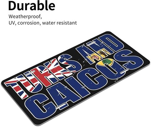Turks Caicos Islands Flags Aluminum License Plate 6 x 12 Inch Metal Car Front License Plate Cover Car Decor Accessory Novelty Vanity Decoration Tag with 4 Holes Gift for Men Women in Saudi Arabia