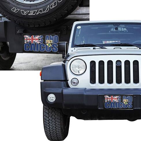Turks Caicos Islands Flags Aluminum License Plate 6 x 12 Inch Metal Car Front License Plate Cover Car Decor Accessory Novelty Vanity Decoration Tag with 4 Holes Gift for Men Women in Saudi Arabia