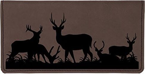 Grazing Deer Laser Engraved Leatherette Checkbook Cover in Saudi Arabia