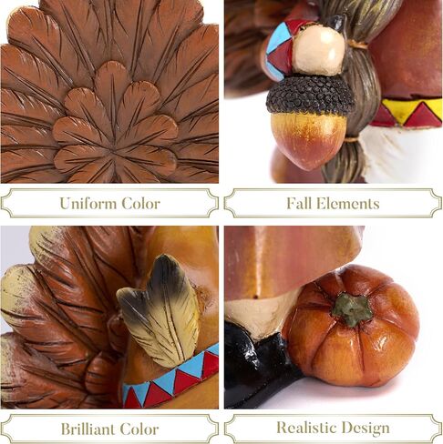 Valery Madelyn Gnomes Fall Decorations for Home, 2 Pcs Harvest Gnomes for Table Indoor Outdoor, Funny Garden Gnome Statue Thanksgiving Autumn Figurines Gifts for Room Yard Party Porch 6inch in Saudi Arabia