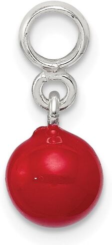 925 Sterling Silver Red Enameled Bead Enhancer Pendant (L- 16 mm, W- 7 mm) in Saudi Arabia
