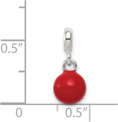 925 Sterling Silver Red Enameled Bead Enhancer Pendant (L- 16 mm, W- 7 mm) in Saudi Arabia