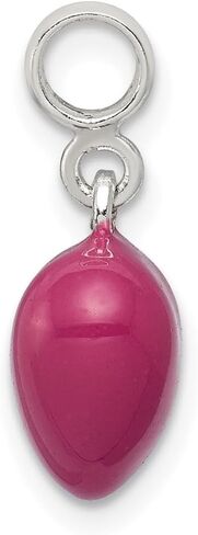 925 Sterling Silver Pink Enamel Heart Enhancer Pendant (L- 17 mm, W- 9 mm) in Saudi Arabia
