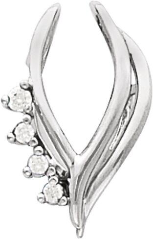 Womens Semi-Polished 14k White Gold 2mm Round Shape Pendant Enhancer Fine Jewelry for Women Gifts for Her (Mounting Only, Not All Stones Included) in Saudi Arabia