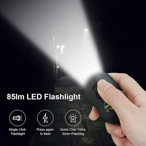 Fightsense Personal Alarm Keychain with Snap Hook, 130dB Siren Safety Alarm for Women LED Light (300m Audible) (Cyan) in Saudi Arabia