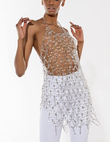 أزياء سلسلة الجسام الكريستالية فستان الطبقات بطن الخصر سلسلة مجوهرات للتنورة المجوهرات للنساء تنكر in Kuwait