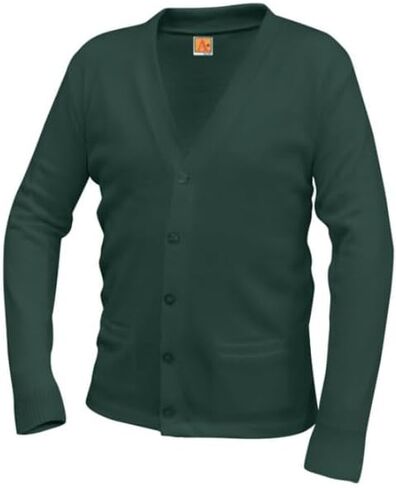Hunter Green, V-Neck, Button Down Cardigan, Youth X-Large in Saudi Arabia